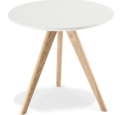 Konferenčný stolík Porir – 48x45x48 cm (biela, hnedá)