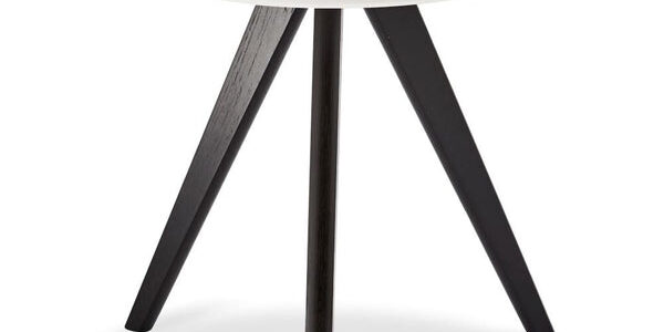 Konferenčný stolík Porir – 48x45x48 cm (biela, čierna)