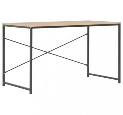 Písací stôl 120×60 cm drevotrieska / oceľ Dekorhome Čierna / dub,Písací stôl 120×60 cm drevotrieska / oceľ Dekorhome Čierna / dub