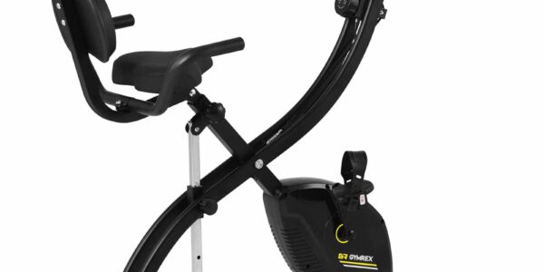 Bicicleta estática – plegable – respaldo – asideros adicionales – negra