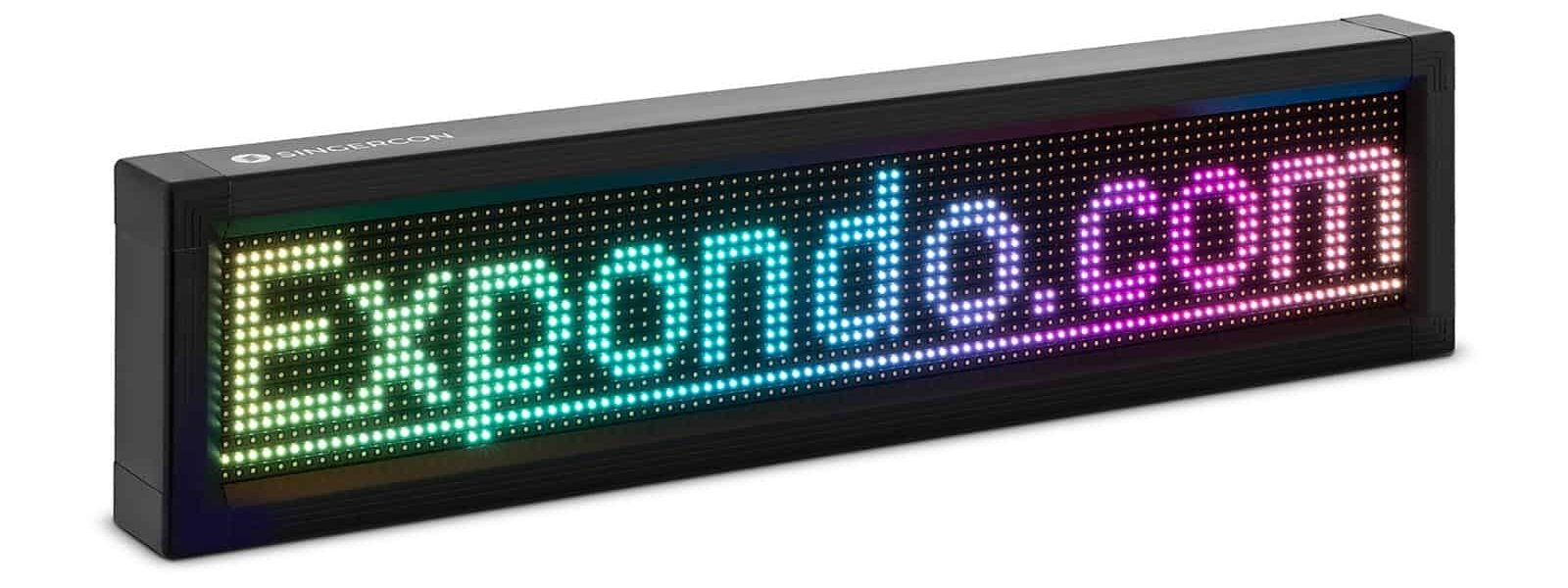 Panneau publicitaire LED – 96 x 16 LED couleur – 105 x 25 cm – Programmable via iOS/Android