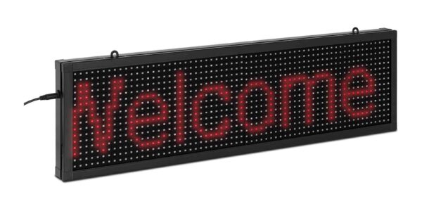 Panneau publicitaire LED – 64 x 16 LED rouge – 67 x 19 cm – Programmable via iOS/Android