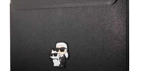 Karl Lagerfeld Saffiano Karl and Choupette NFT Computer Sleeve 13/14″, čierne