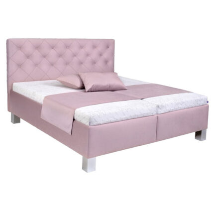 Čalúnená posteľ Angelina 180×200, ružová, vrátane matraca