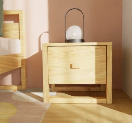 Benlemi Nočný stolík SIMPLICIT so šuplíkom z masívu borovice Zvoľte farbu: Biela