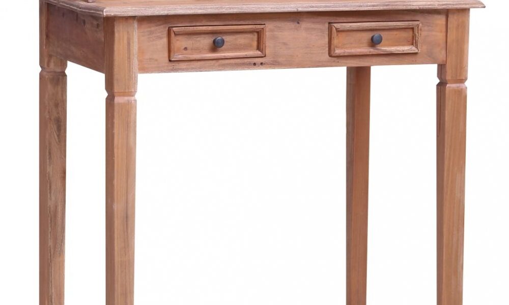 Písací stôl zo zásuvkami masívne drevo Dekorhome Hnedá,Písací stôl zo zásuvkami masívne drevo Dekorhome Hnedá