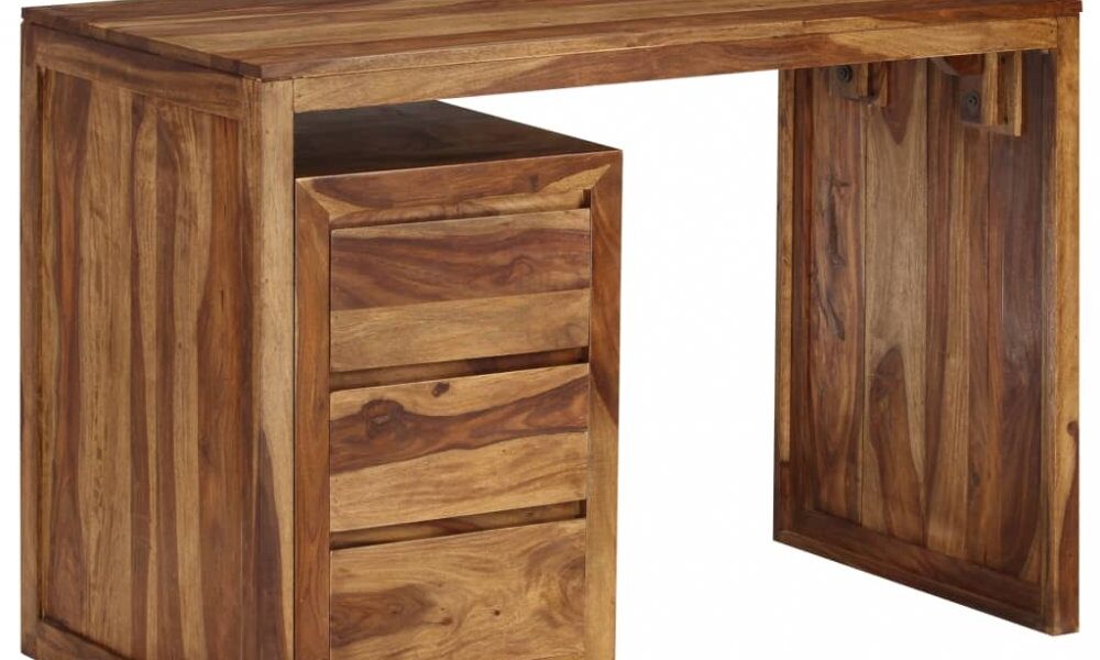 Písací stôl so zásuvkami 110×55 cm masívne drevo Dekorhome,Písací stôl so zásuvkami 110×55 cm masívne drevo Dekorhome