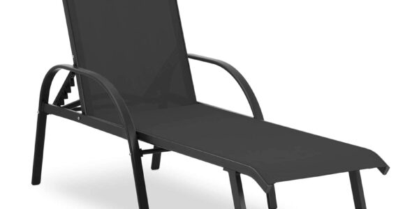 ligstoel – zwart – aluminium frame – verstelbare rugleuning