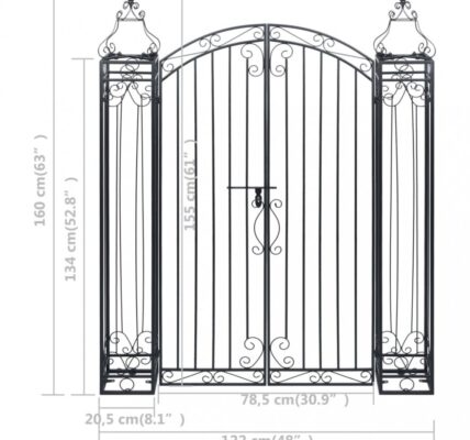 Okrasná záhradná brána kov Dekorhome 160 cm,Okrasná záhradná brána kov Dekorhome 160 cm