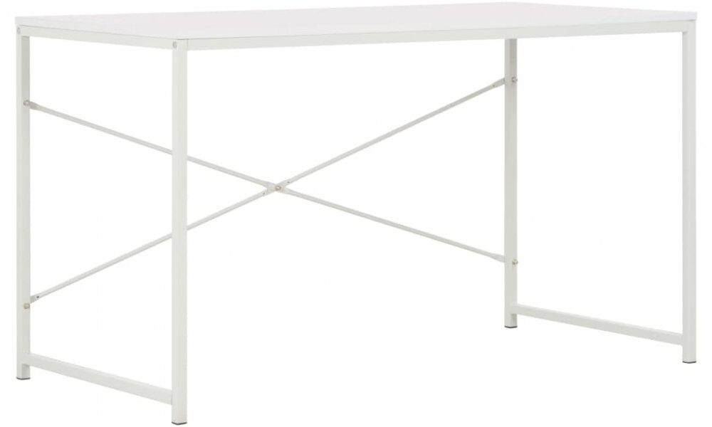 Písací stôl 120×60 cm drevotrieska / oceľ Dekorhome Biela,Písací stôl 120×60 cm drevotrieska / oceľ Dekorhome Biela