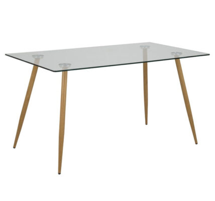 Jedálenský stôl Ballina 140x75x80 cm (číra, dub)