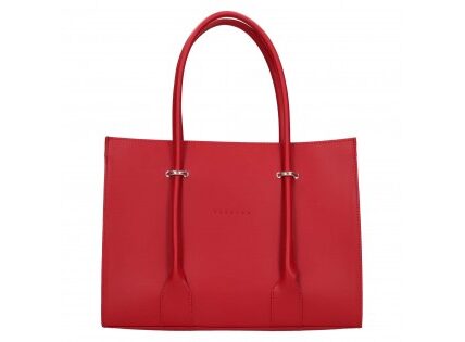 Luxusná dámska kožená kabelka Facebag Aristea – červená