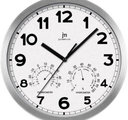 Lowell Nástěnné hodiny s teploměrem a vlhkoměrem 14931B