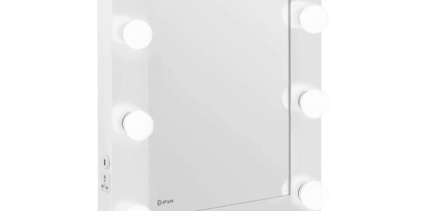 Specchio con luci per trucco – bianco – 10 LED – rettangolare