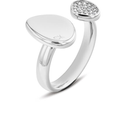 Calvin Klein Elegantný oceľový prsteň s kryštálmi Fascinate 35000319 54 mm