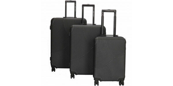 Súprava 3 cestovných kufrov Enrico Benetti Kanes S,M,L – čierna