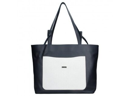 Dámska kožená kabelka Facebag Tera – modro-biela
