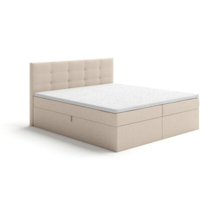 Čalúnená posteľ Carrie 180×200, béžová, vr. matraca a topperu