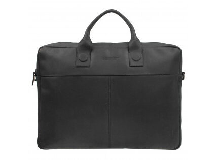 Pánska kožená taška na notebook DSTRCT Guste – čierna