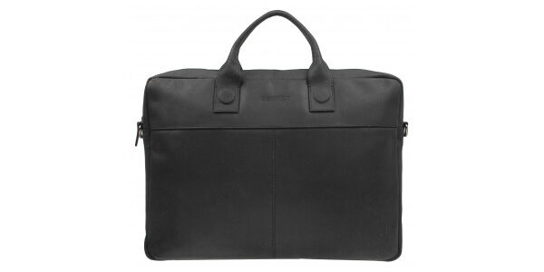 Pánska kožená taška na notebook DSTRCT Guste – čierna
