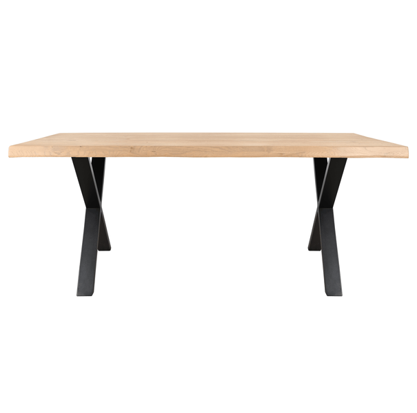 Sconto Jedálenský stôl AMAYA XN dub/kov, šírka 200 cm, prírodná hrana