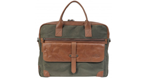 Pánska taška na notebook Sparwell Bredly – zeleno-hnedá
