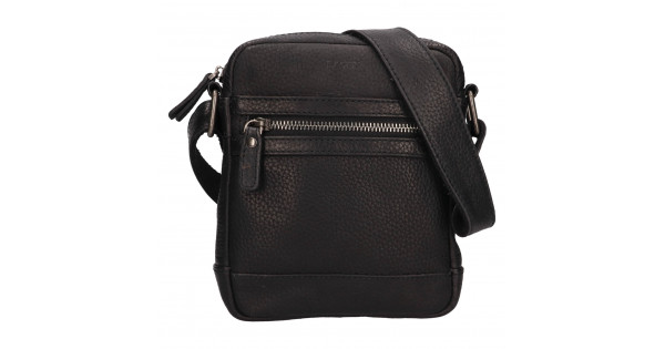 Pánská kožená taška přes rameno Lagen Kubbe – čierna