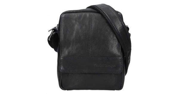 Pánska kožená taška cez rameno SendiDesign Petrson – čierna