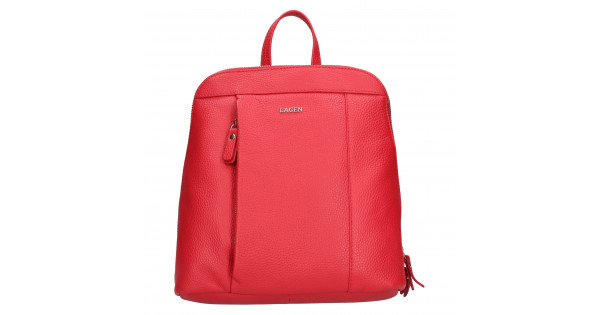 Dámsky kožený batoh Lagen Curen – červená