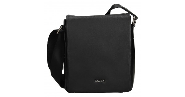 Pánska kožená taška cez rameno Lagen Dino – černá