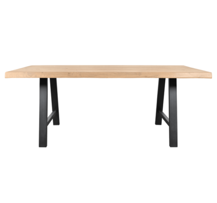 Sconto Jedálenský stôl AMAYA AN dub/kov, šírka 160 cm, prírodná hrana
