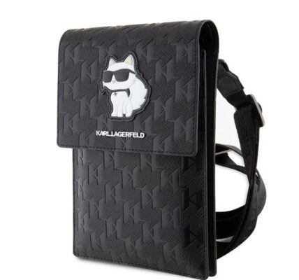 Karl Lagerfeld Saffiano Monogram Wallet Phone Bag Choupette NFT, black 57983116465
