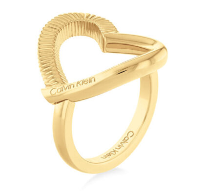 Calvin Klein Romantický pozlátený prsteň Heart 35000438 54 mm