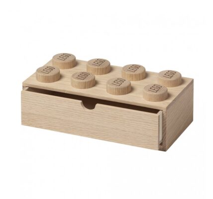 Drevený stolný box 8 so zásuvkou, viac variant – LEGO Farba: dub – ošetřený mýdlem