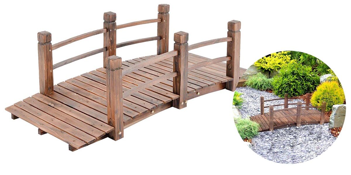 Záhradný drevený mostík