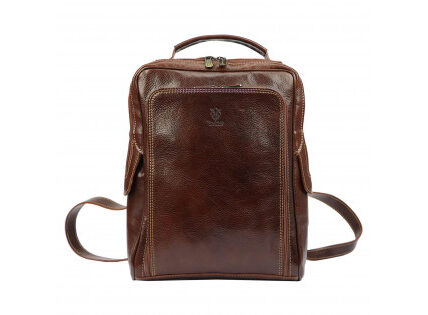 Elegantný kožený batoh Vera Pelle Udine – hnedá