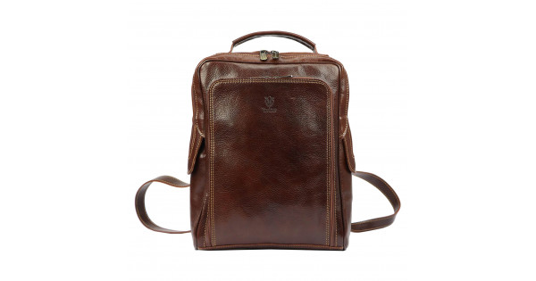 Elegantný kožený batoh Vera Pelle Udine – hnedá