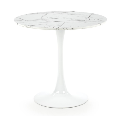 Sconto Jedálenský stôl DINVIR biely mramor/biela