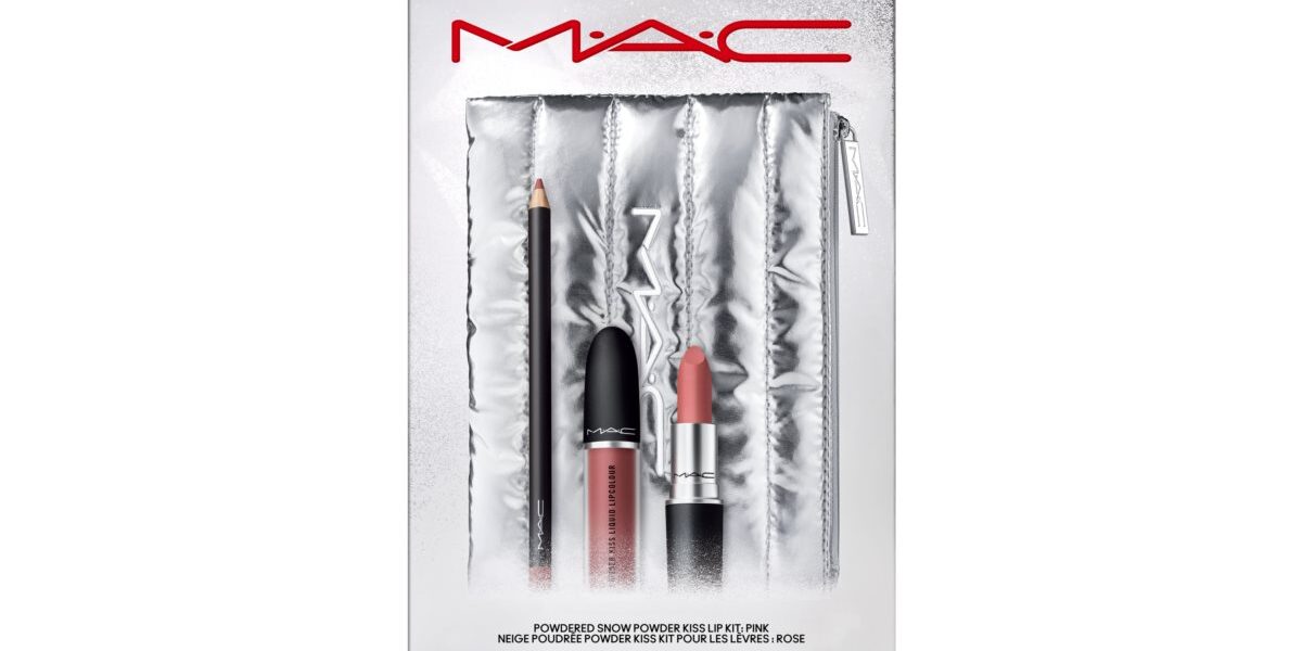MAC Cosmetics Holiday Powdered Snow Kiss Lip Kit darčeková sada Pink odtieň