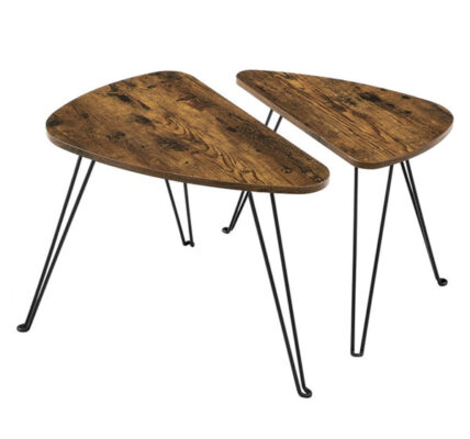 Konferenčný stolík Pansy-set 2 kusov hnedá, čierna,60×47,5×38 cm