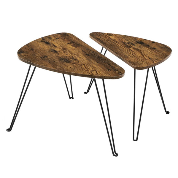Konferenčný stolík Pansy-set 2 kusov hnedá, čierna,60×47,5×38 cm