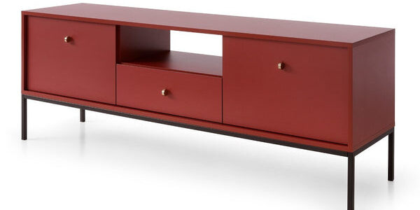 TV stolík Pernilla (2x dvere, zásuvka, červená)