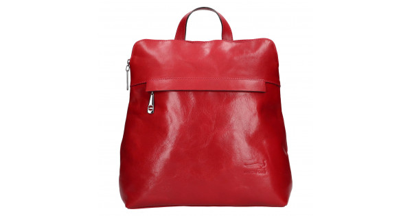 Dámsky kožený batoh Marta Ponti Hanne – červená