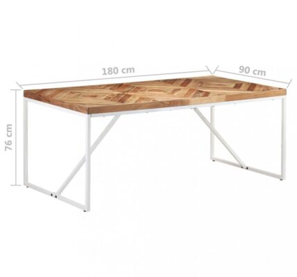 Jedálenský stôl hnedá / biela Dekorhome 180x90x76 cm,Jedálenský stôl hnedá / biela Dekorhome 180x90x76 cm