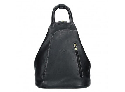 Elegantný dámsky kožený batoh Katana Paula – čierna