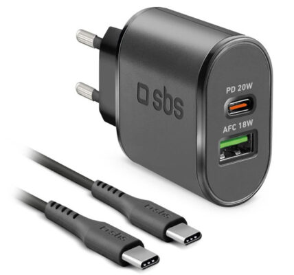 SBS Cestovná nabíjacia sada USB/USB-C, 18 W, čierna