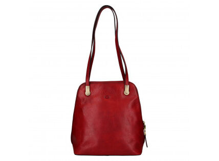 Dámska kožená batôžky kabelka Katana Maura – červená