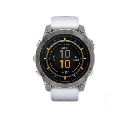 Garmin epix Pro (g2) Sapphire, 47mm, Titanium, Whitestone band