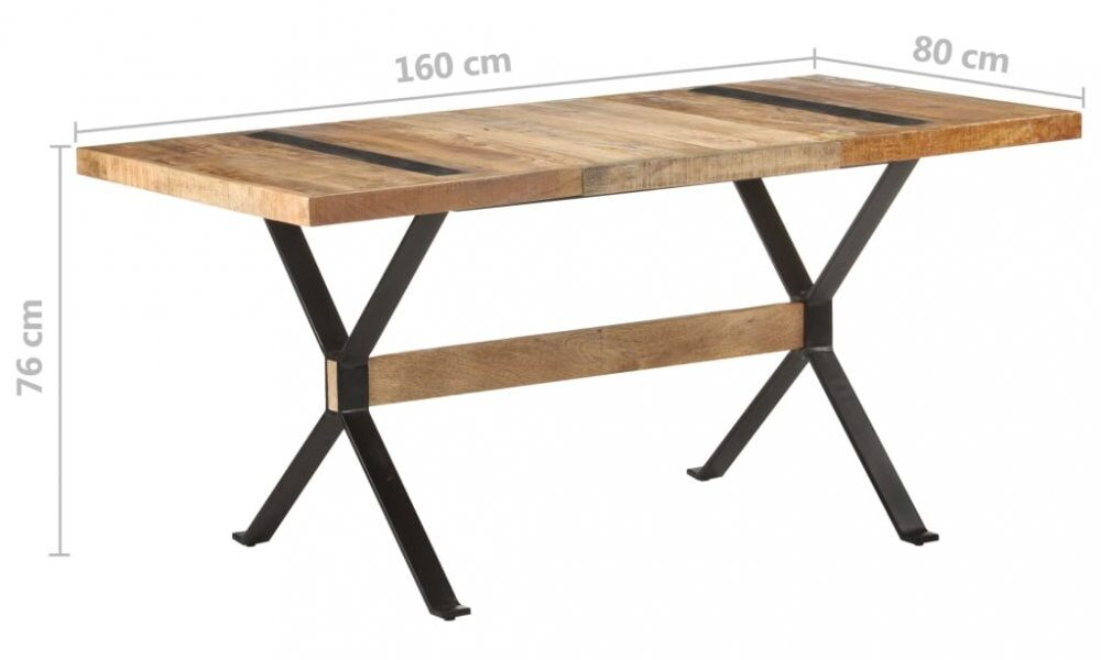 Jedálenský stôl drevo / oceľ Dekorhome 160x80x76 cm,Jedálenský stôl drevo / oceľ Dekorhome 160x80x76 cm