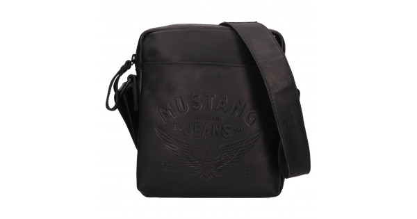 Pánska kožená taška cez rameno Mustang Demos – čierna